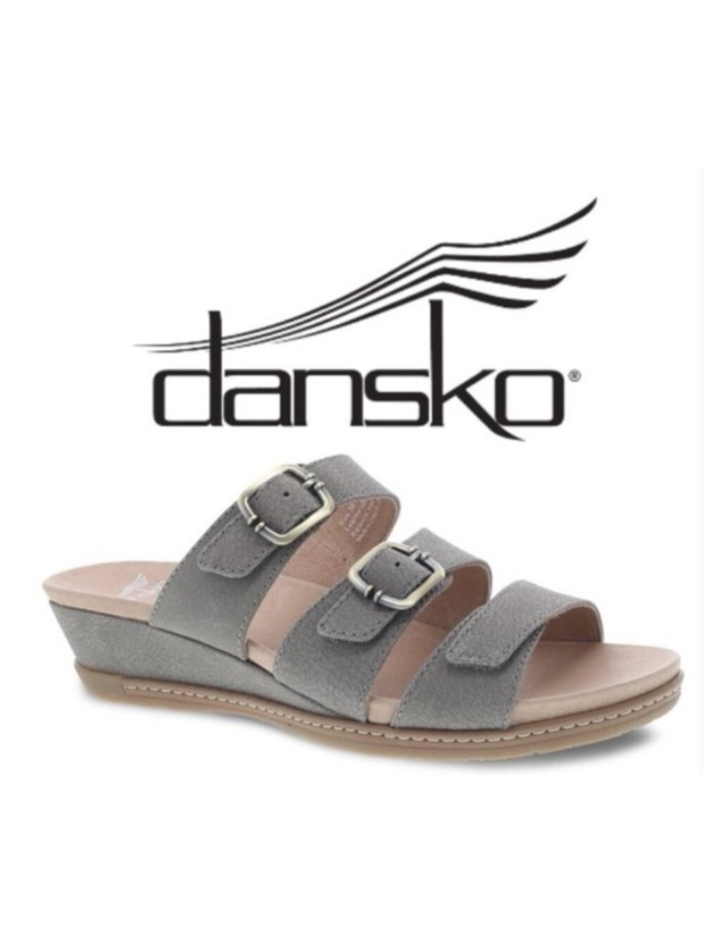 Dansko Allyson Milled Nubuck Stone Clogs Comfort Shoes Arch Support Casual Sz 10